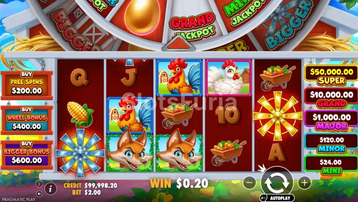 Juego base de Bigger Barn House Bonanza con su interfaz de granja completa
