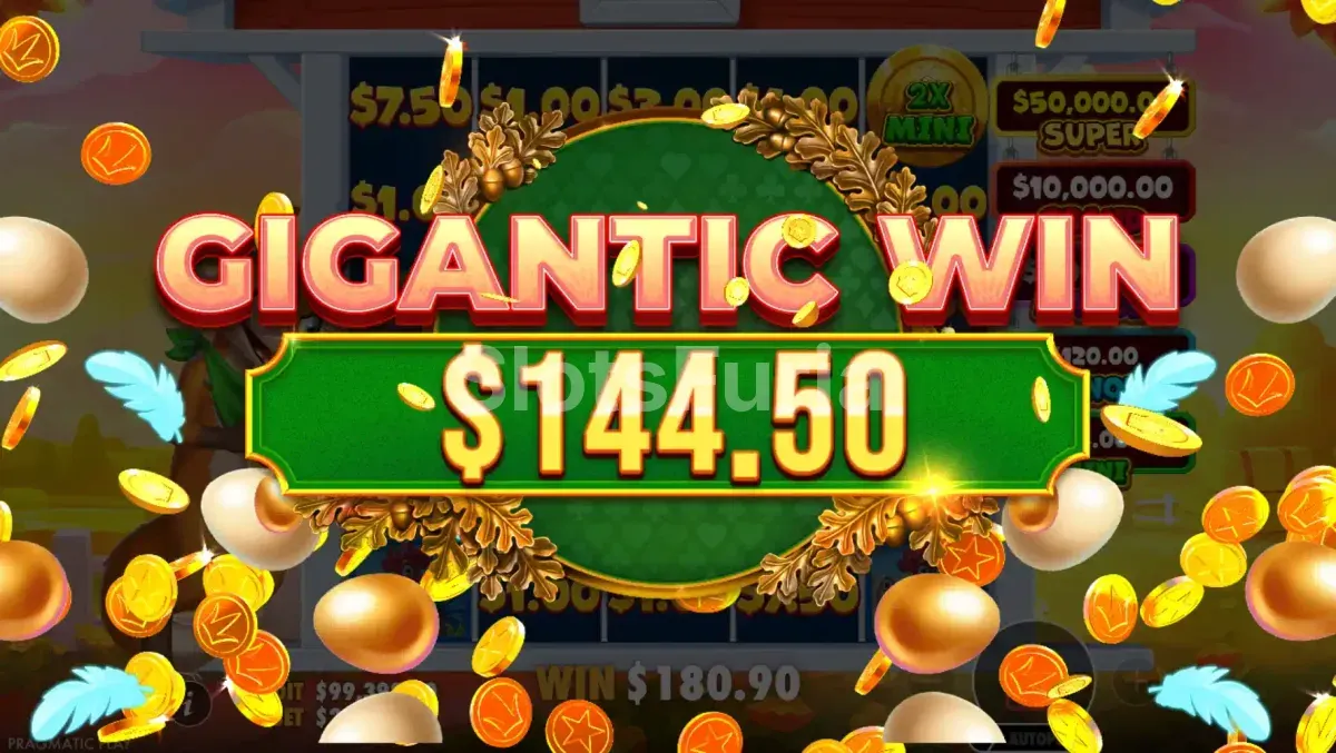 Gran victoria conseguida durante una sesión de Bigger Barn House Bonanza