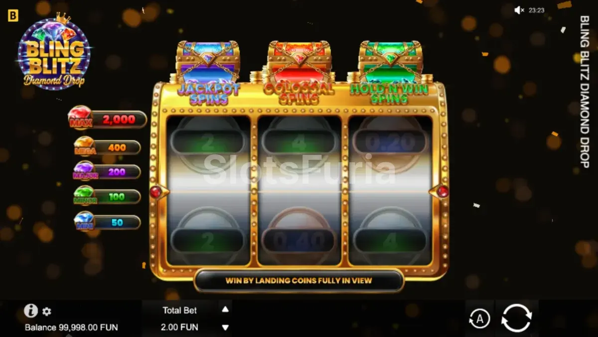 Juego base de Bling Blitz Diamond Drop con rodillos iluminados