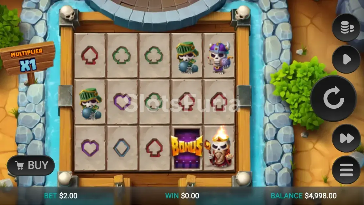 Pantalla principal del juego base de Bone Raiders