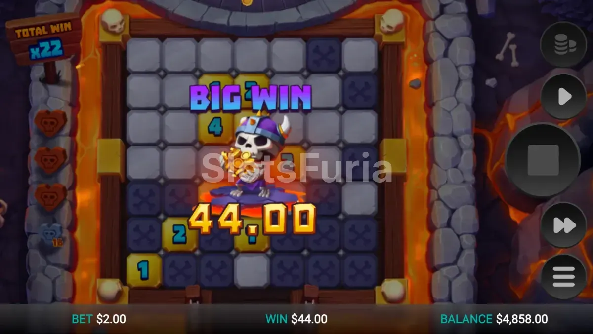 Gran premio conseguido en Bone Raiders durante la ronda bonus