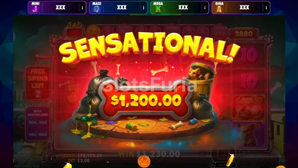 Pantalla de premio grande en Bone Rush Megaways Oranje Jackpot