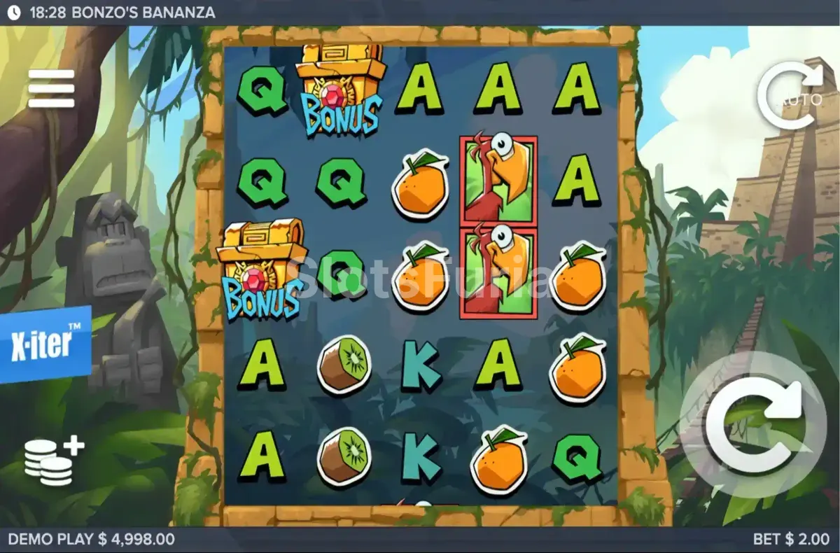 Juego base de Bonzo's Bananza con sus 5 carretes activos