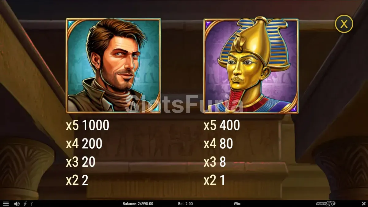 Tabla de pagos completa de Book of Dead GO Collect
