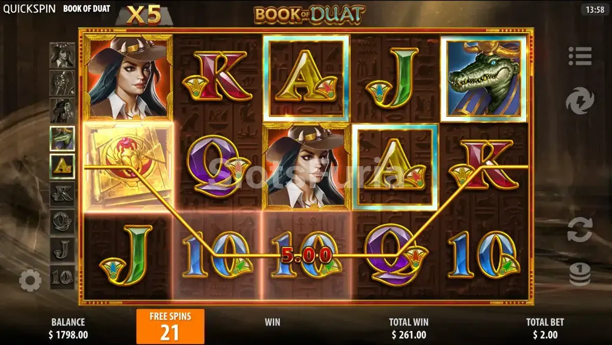 Ronda de giros gratuitos de Book of Duat con símbolos expansivos