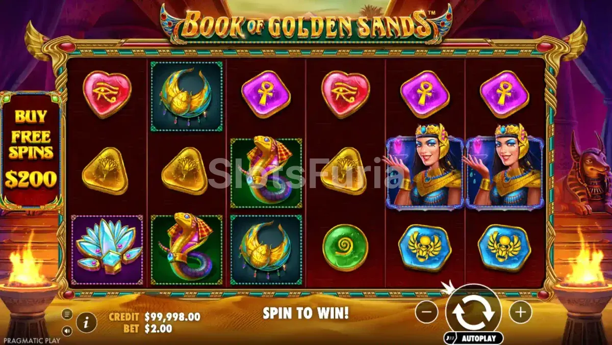 Pantalla principal del juego Book of Golden Sands de Pragmatic Play