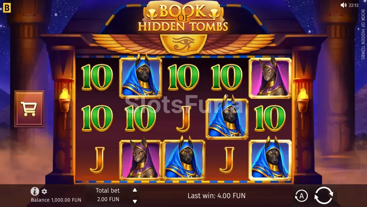 Pantalla del juego base de Book of Hidden Tombs