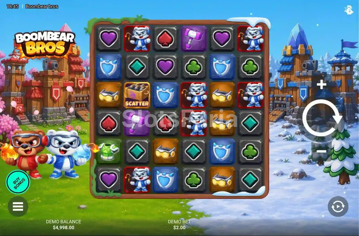 Rejilla de juego base de Boombear Bros