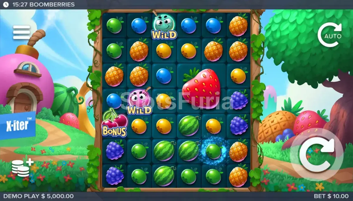 Juego base de Boomberries con la cuadrícula completa