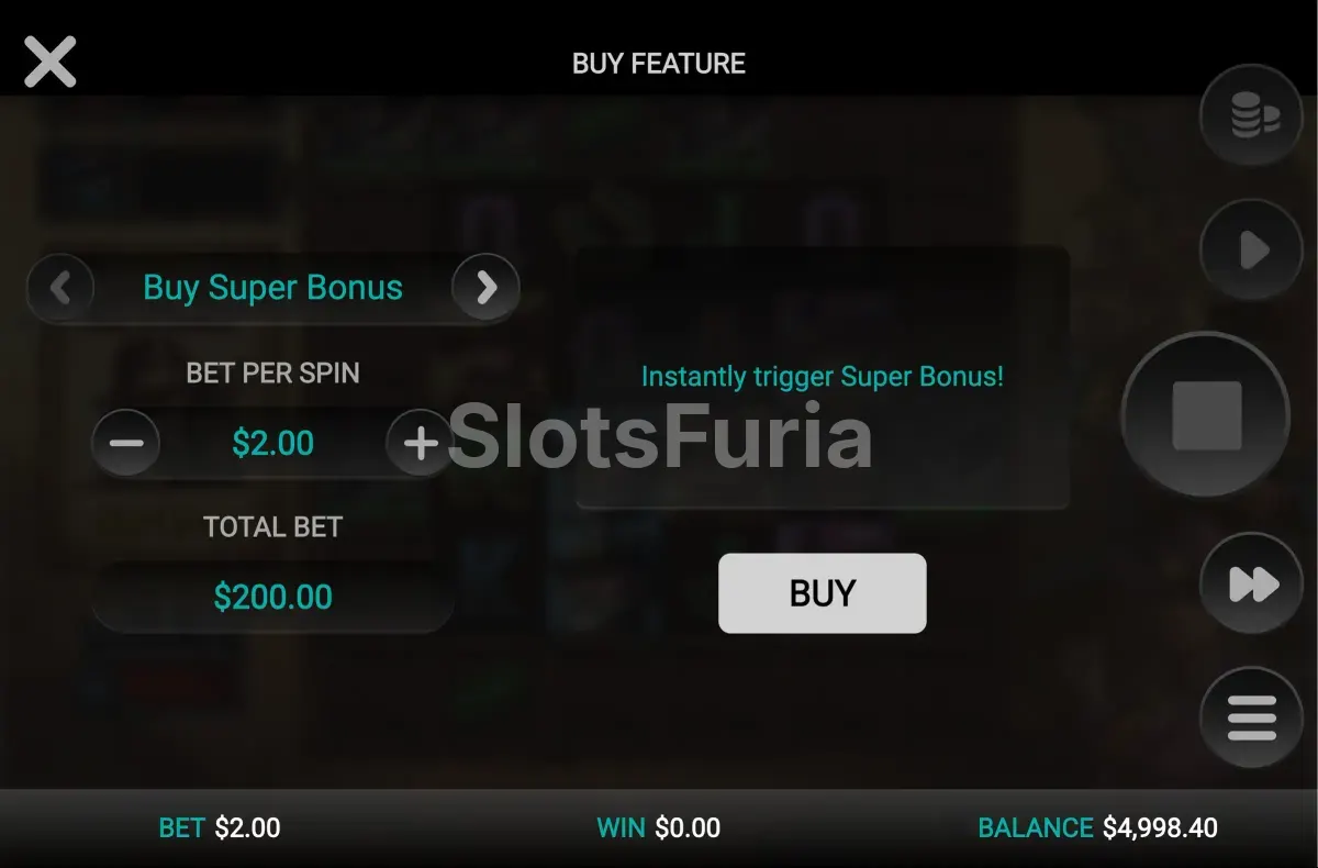 Pantalla de compra de bonus en Bounty County con las opciones disponibles