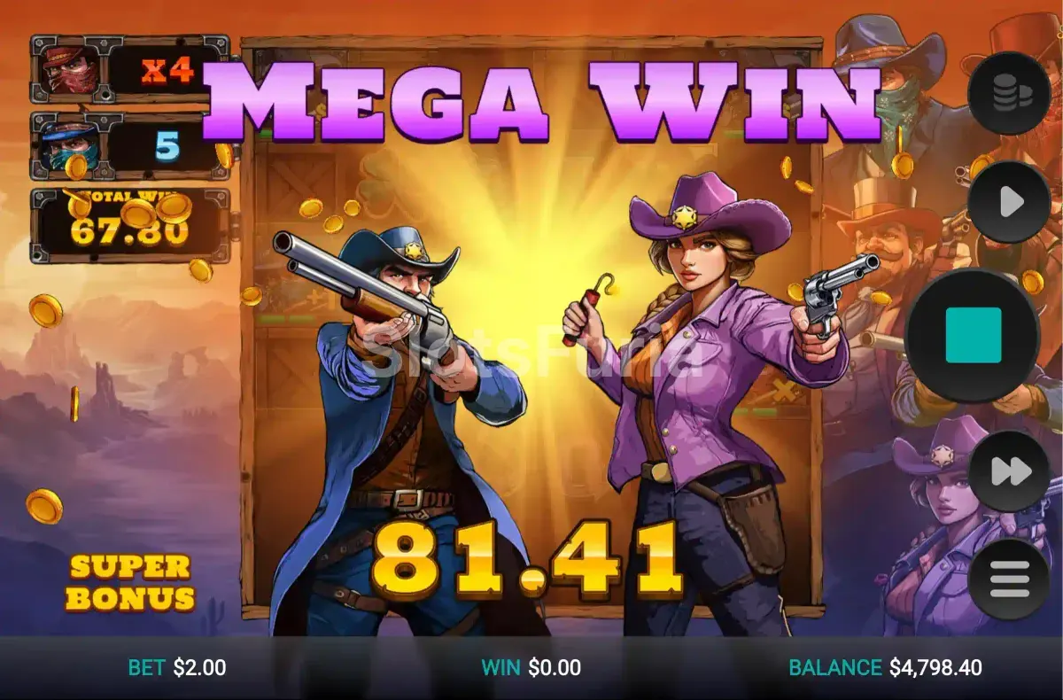 Pantalla de gran victoria en Bounty County con el contador de ganancias disparado