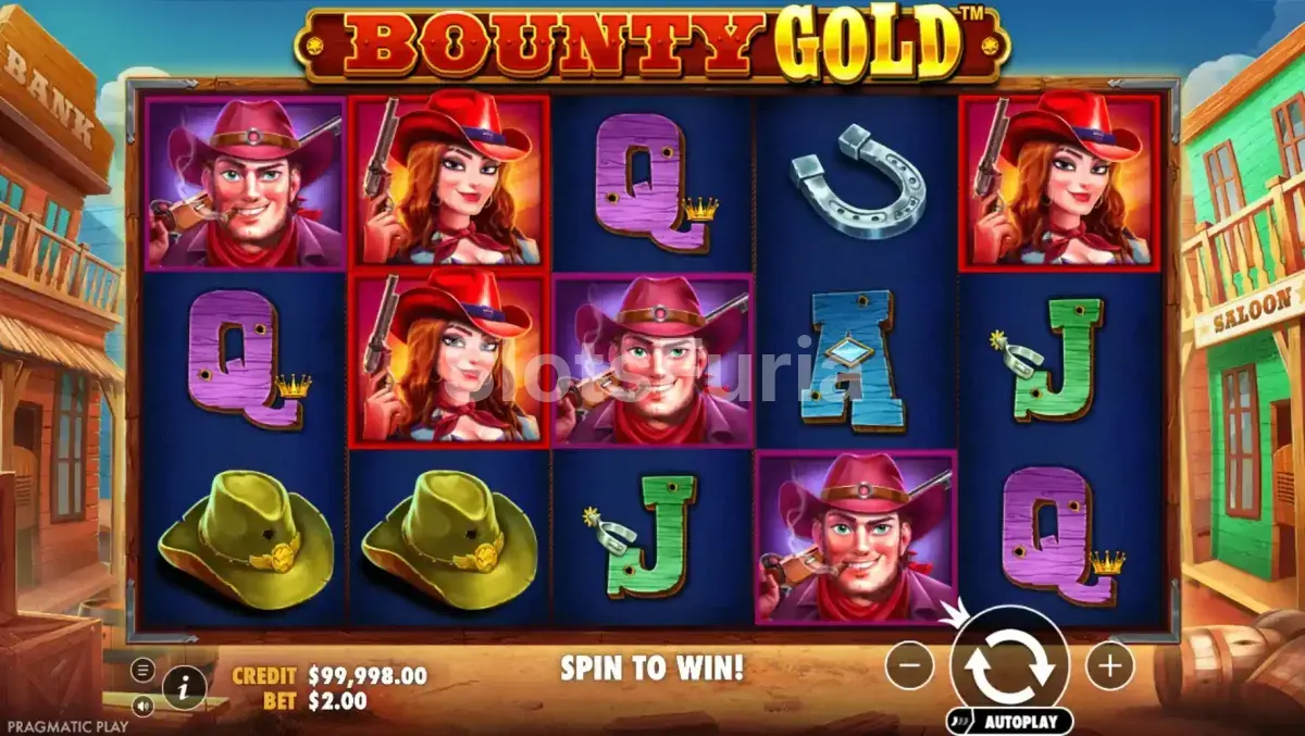 Juego base de Bounty Gold con los rodillos en acción