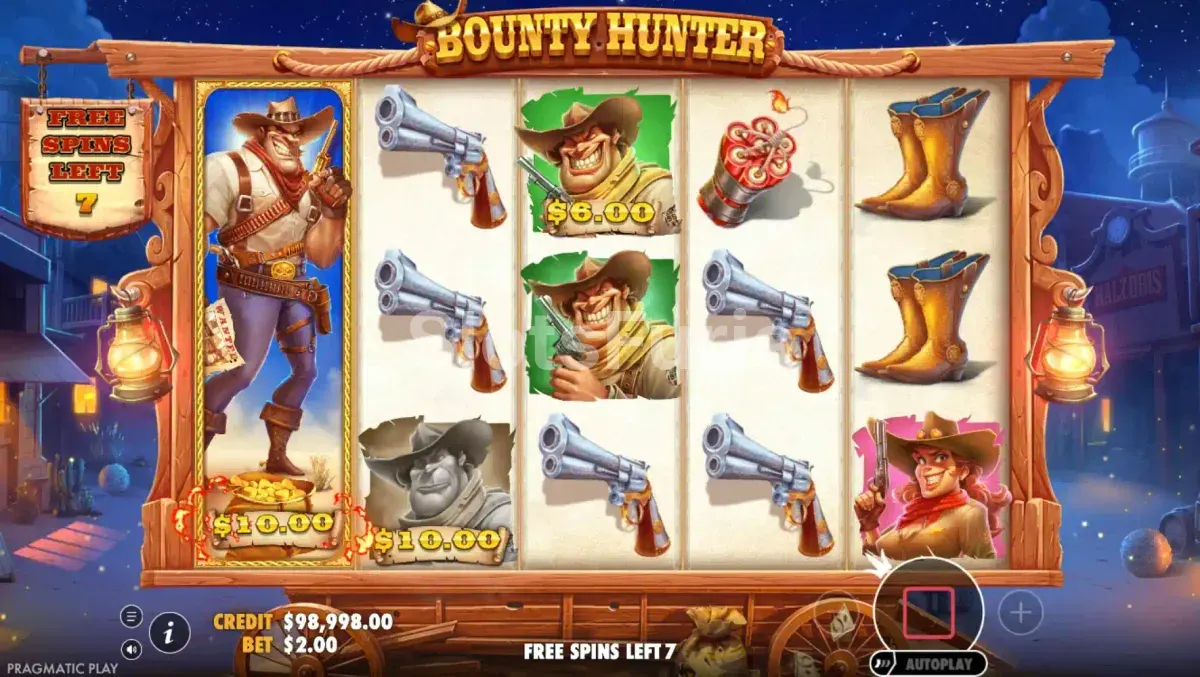 Ronda de giros gratis de Bounty Hunter con multiplicador acumulado