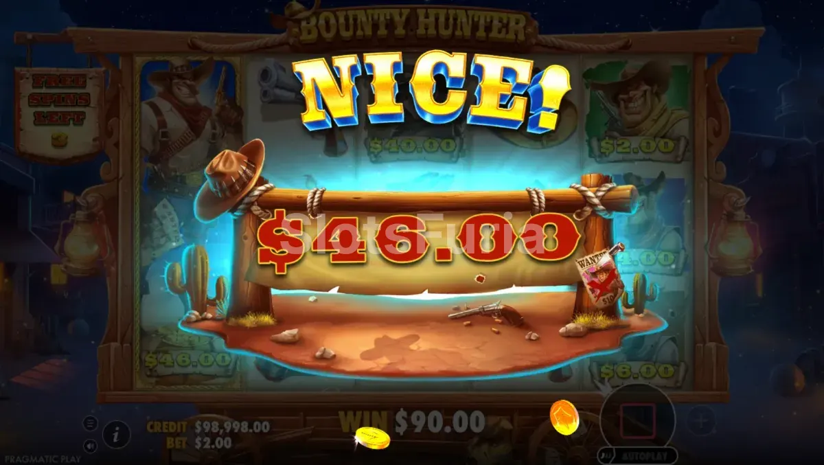 Pantalla de gran ganancia en Bounty Hunter tras varios duelos ganados