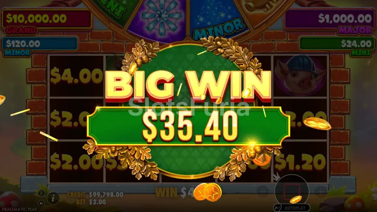 Gran victoria en Brick House Bonanza con multiplicador máximo activado