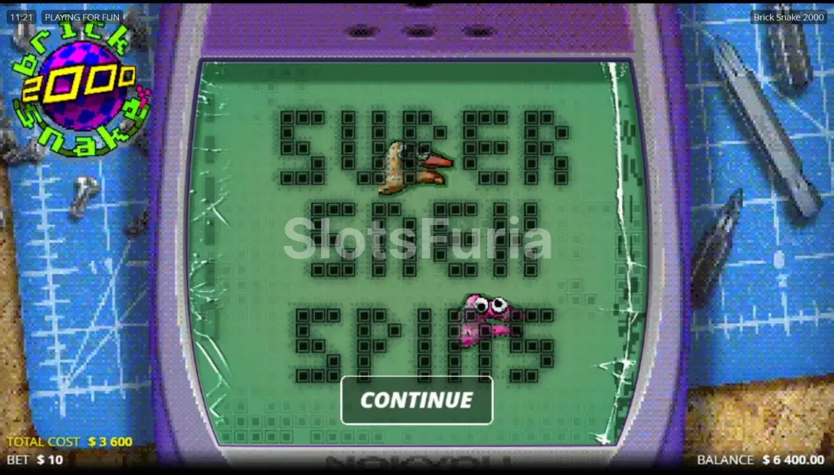 Ronda de giros gratis activa en Brick Snake 2000