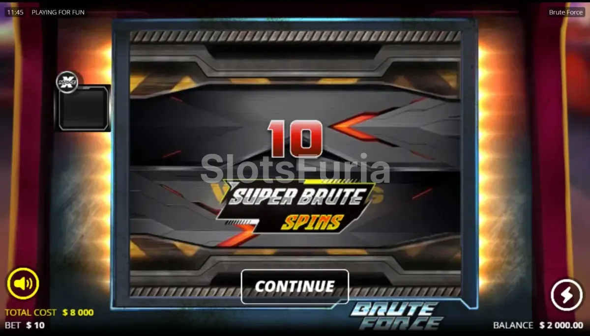 Ronda de giros gratuitos activos en Brute Force