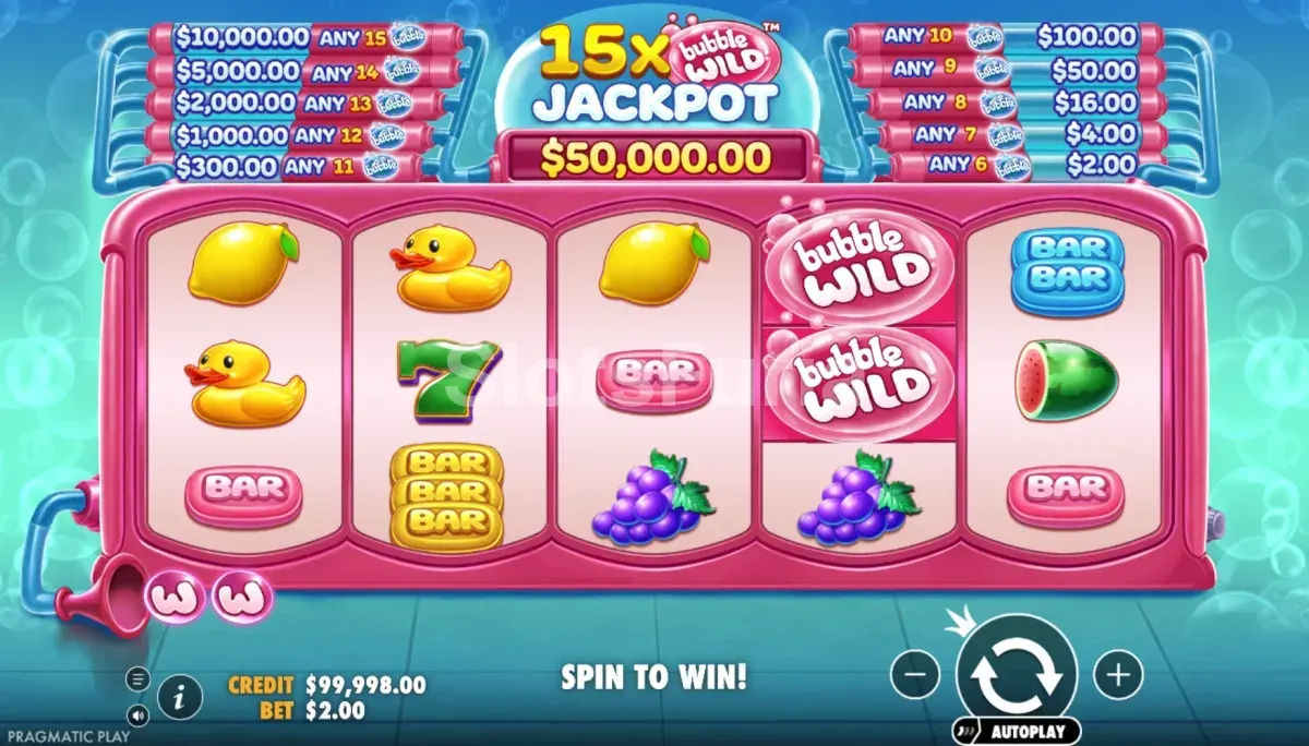 Pantalla de juego base de Bubble Wild