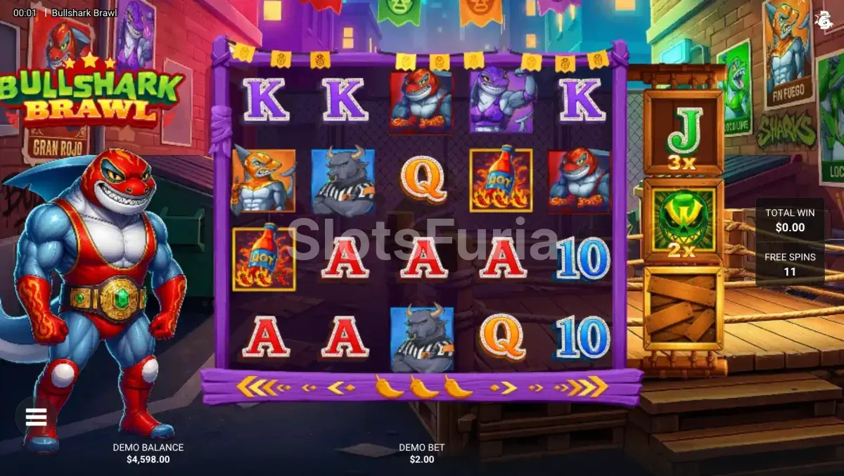 Ronda de giros gratis del bonus Bullshark Brawl