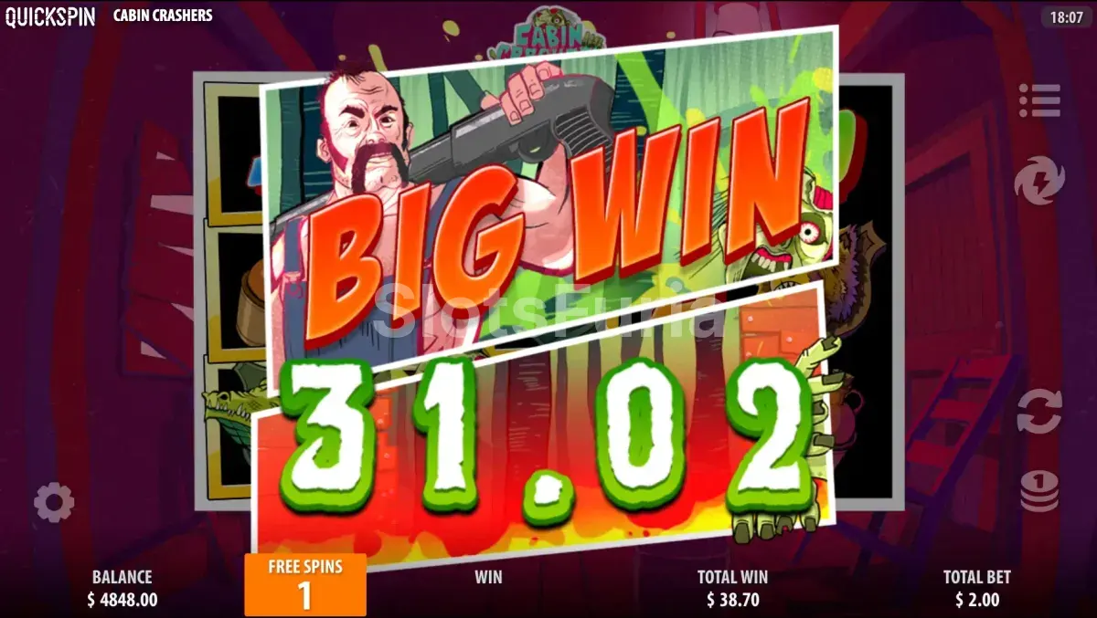 Gran victoria registrada en la slot Cabin Crashers