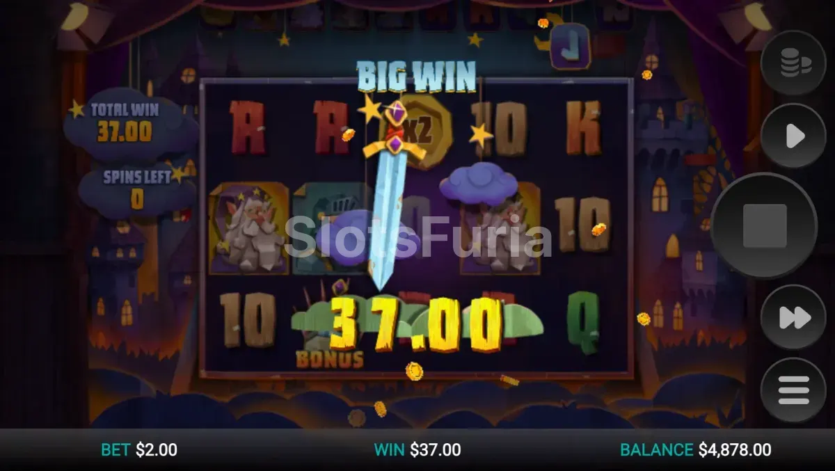 Gran victoria en Camelot Cash con el marcador de ganancias destacado