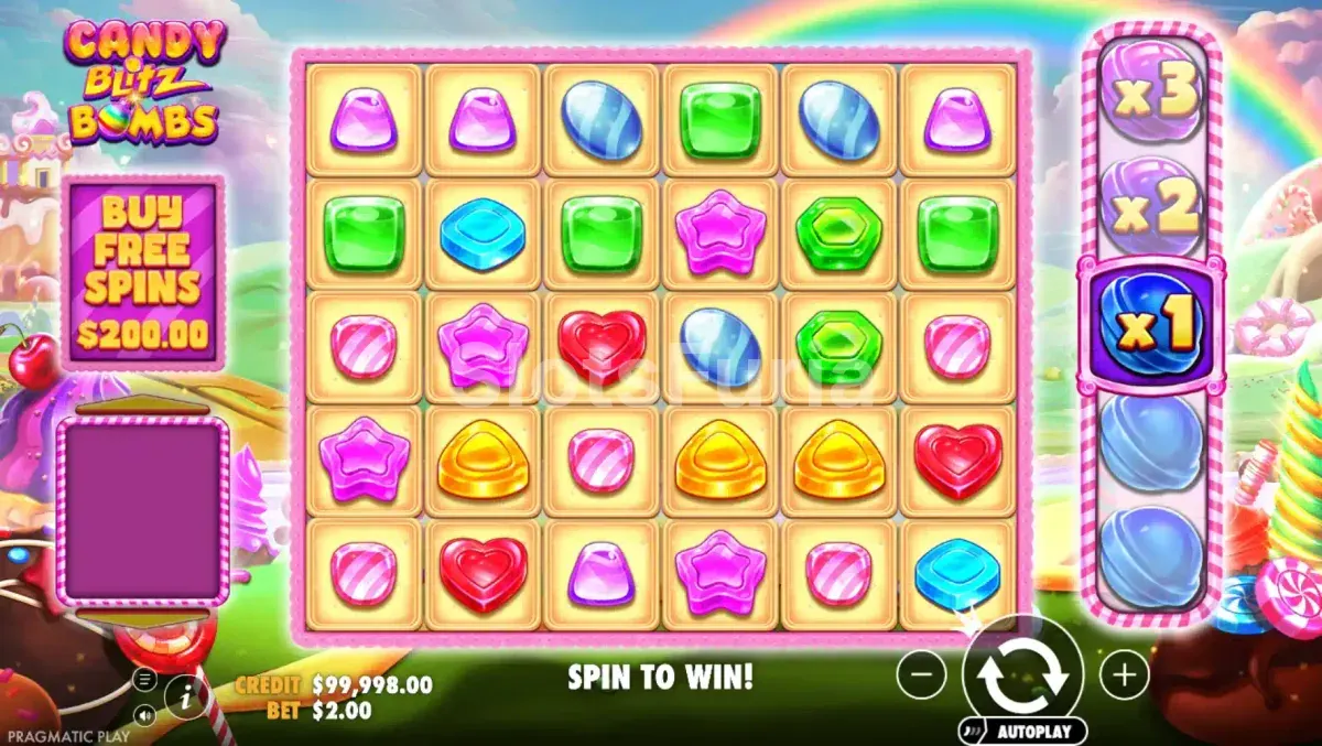 Pantalla principal del juego Candy Blitz Bombs de Pragmatic Play