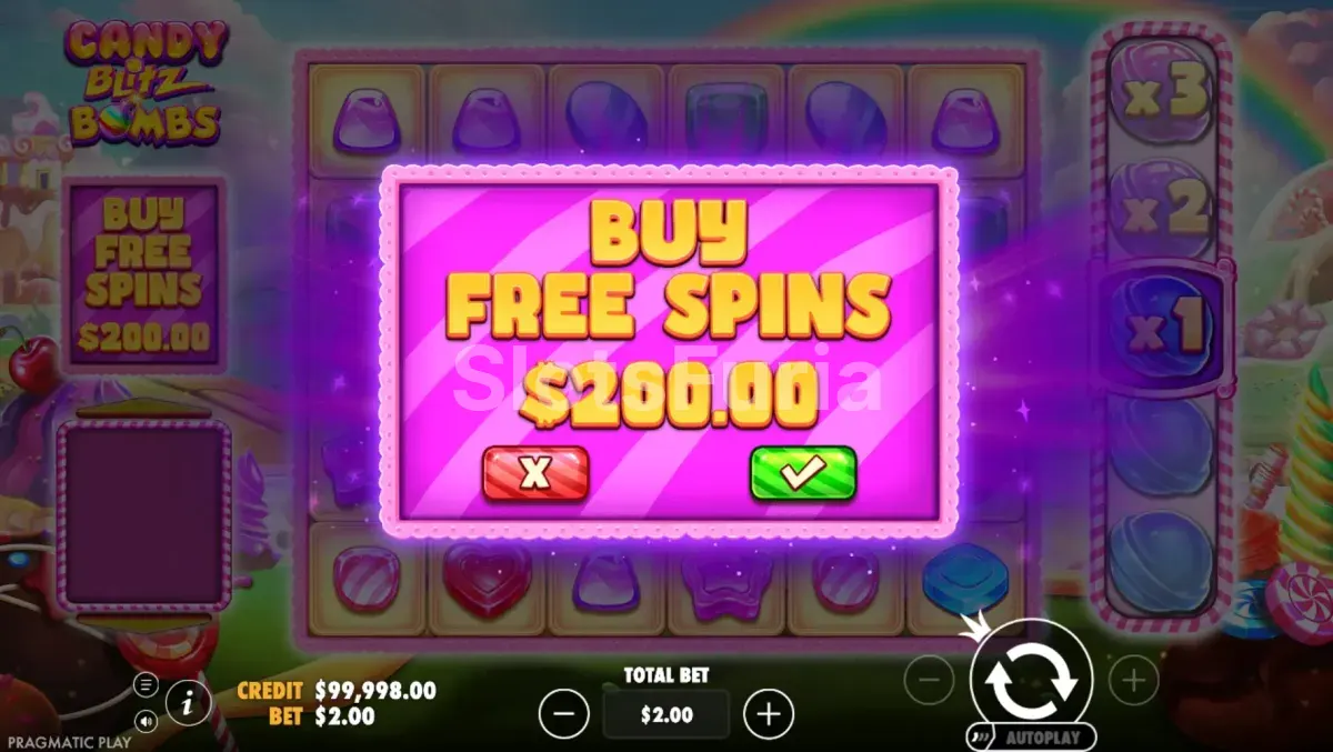 Opción de compra de bono en Candy Blitz Bombs de Pragmatic Play