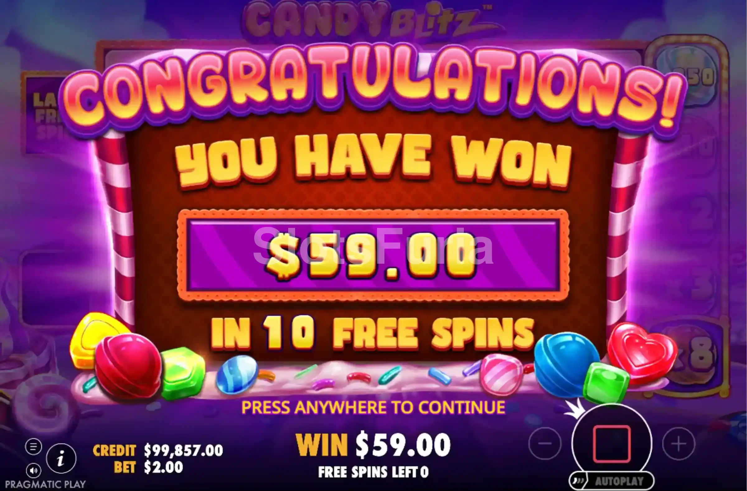 Gran victoria conseguida en Candy Blitz con multiplicadores altos