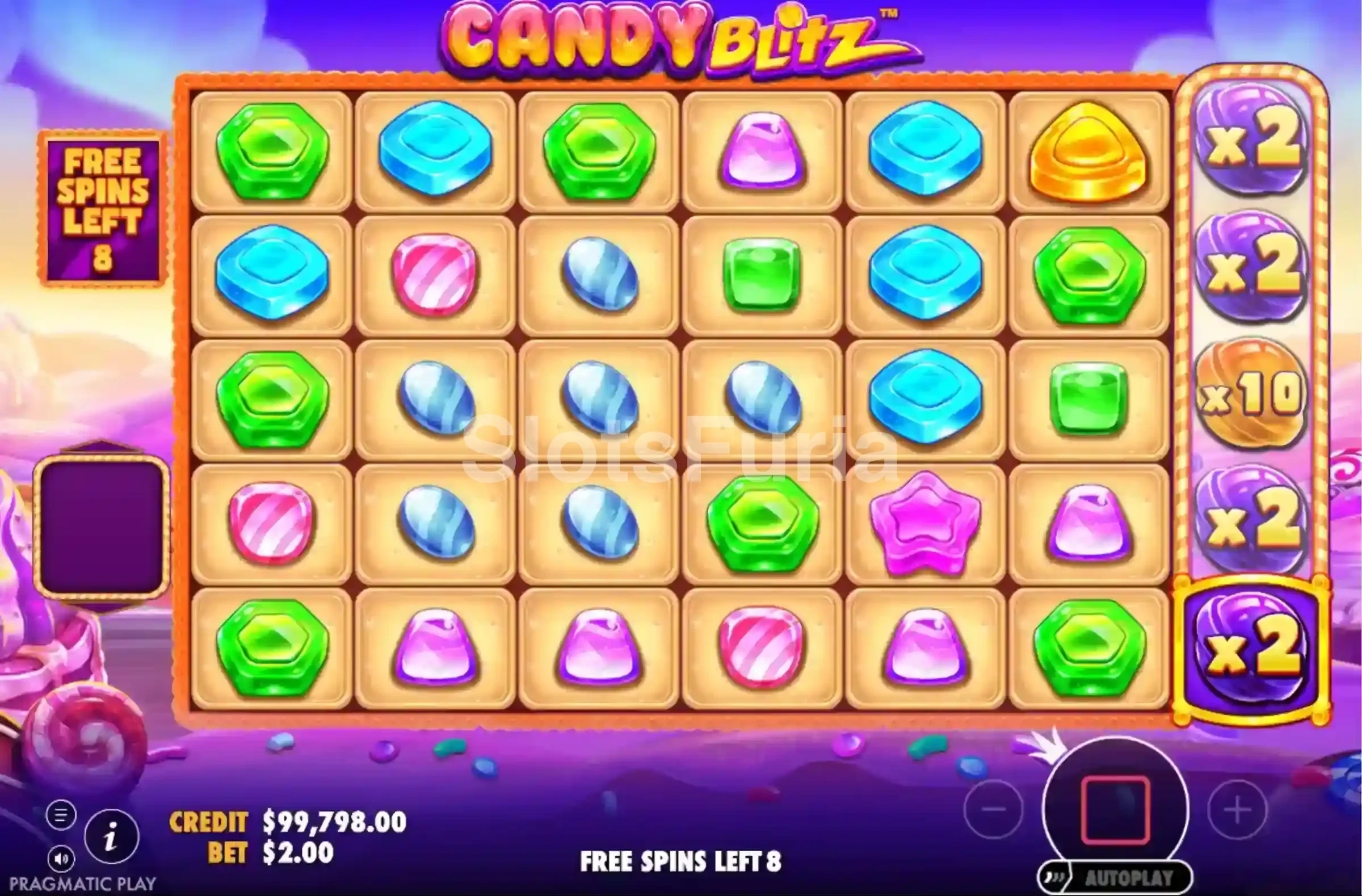 Ronda de giros gratuitos activada en Candy Blitz