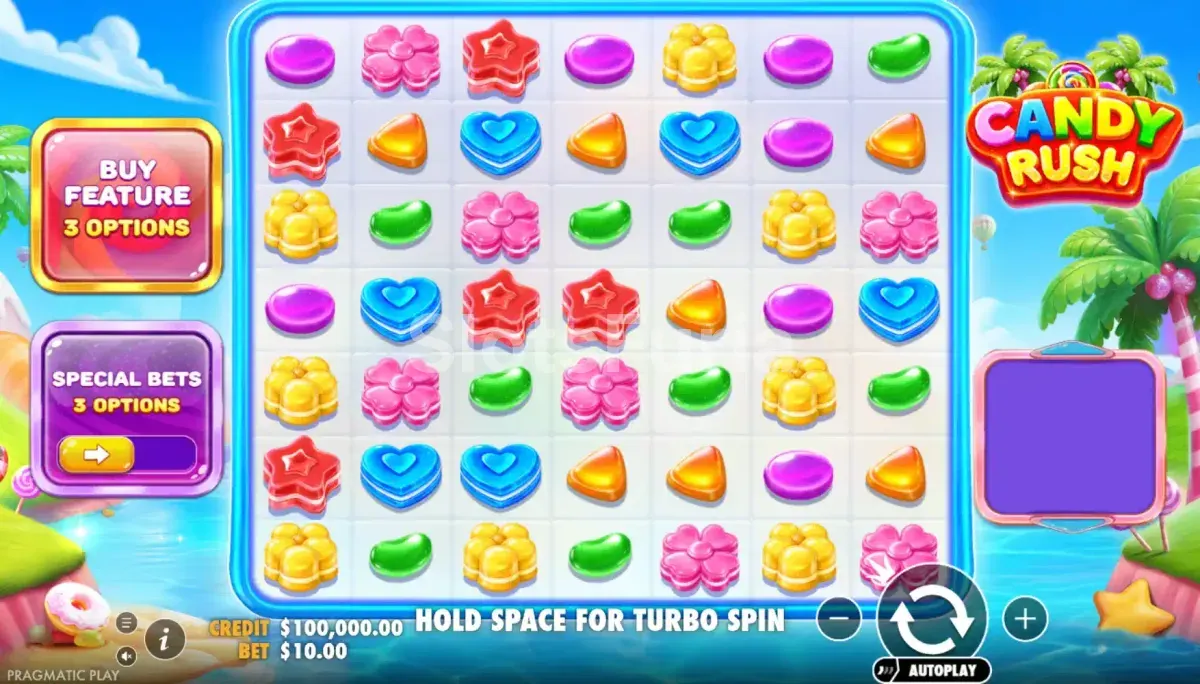 Pantalla principal del juego base de Candy Rush