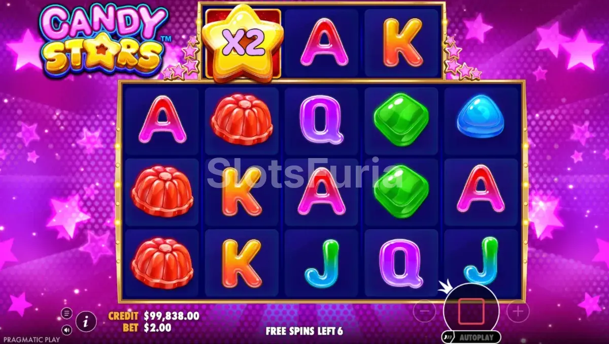 Ronda de giros gratis activa en Candy Stars