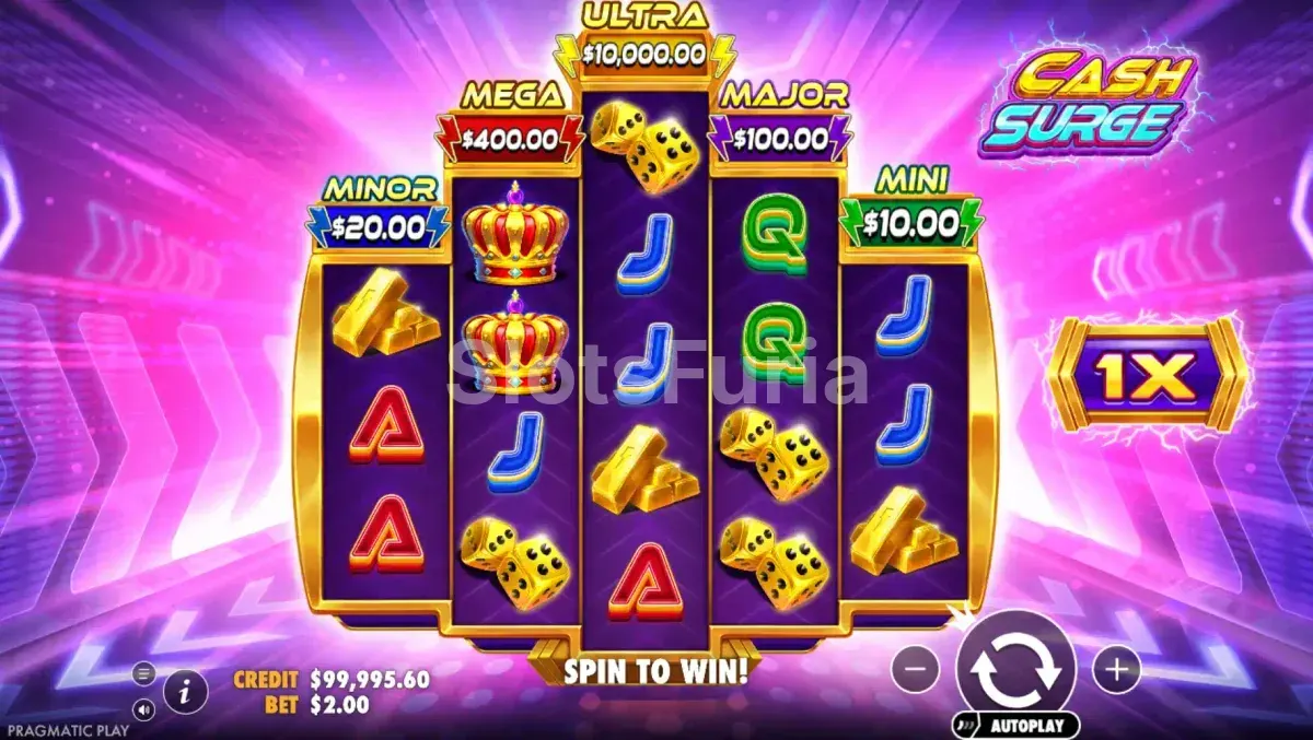 Pantalla principal del juego Cash Surge de Pragmatic Play