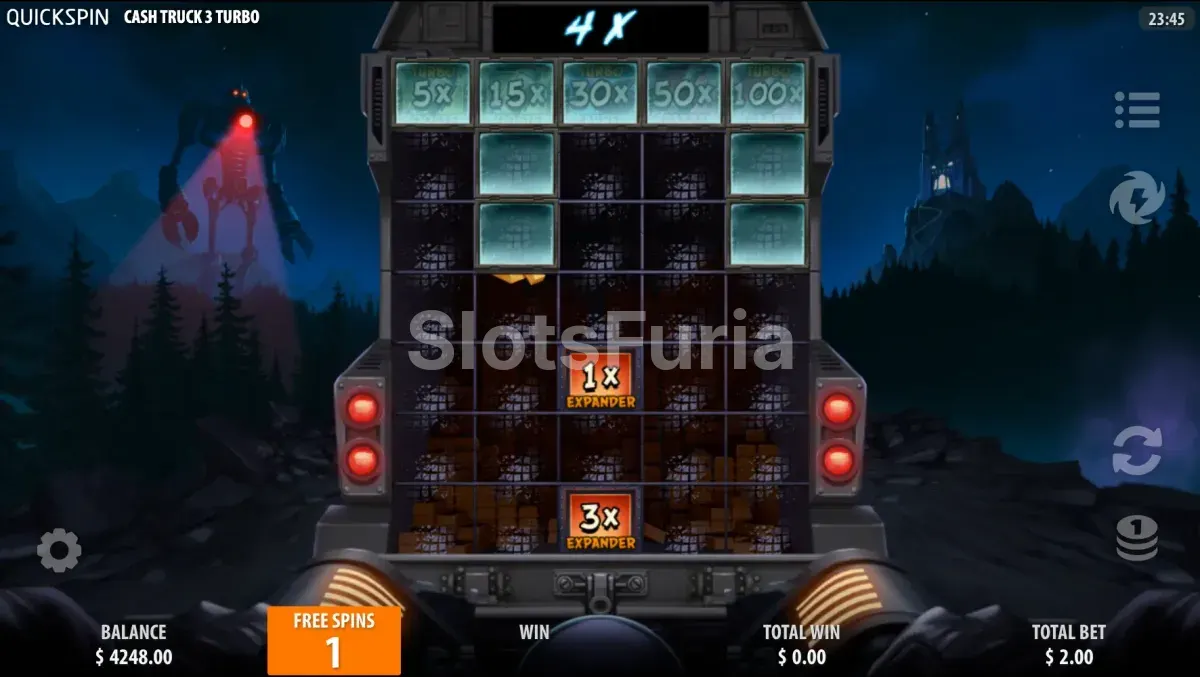 Ronda de giros gratis del Truck Raider Bonus en Cash Truck 3 Turbo