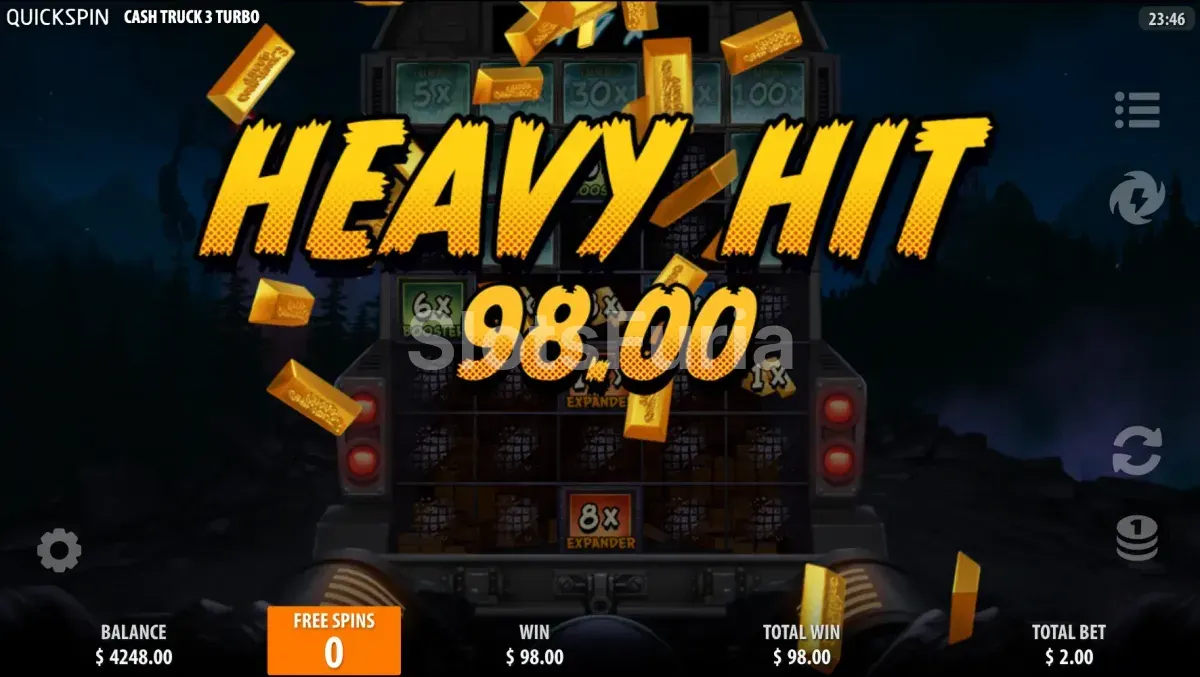 Gran victoria épica en Cash Truck 3 Turbo de Quickspin