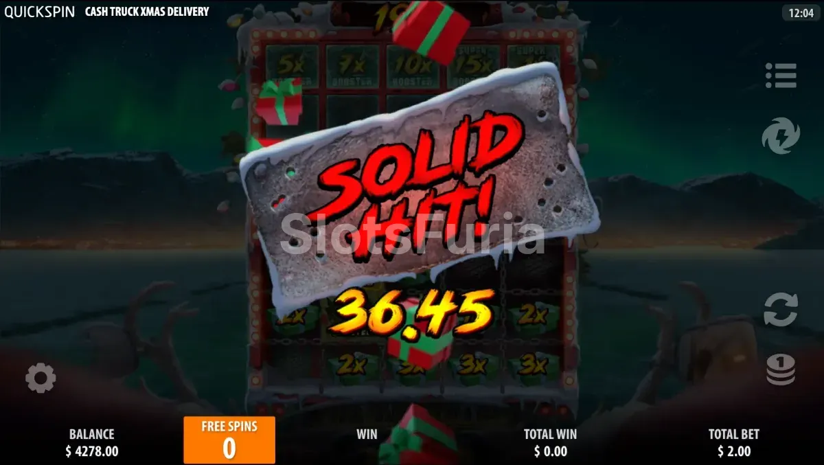 Gran victoria épica en Cash Truck Xmas Delivery con multiplicadores