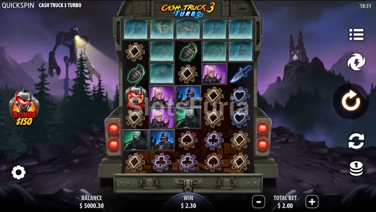 Pantalla principal del juego base de Cash Truck