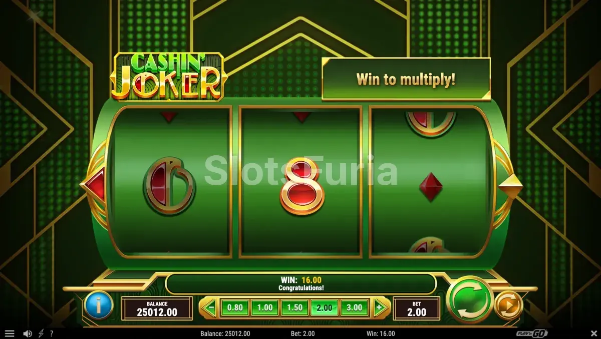 Segunda vista del juego base de Cashin' Joker mostrando el X-tra reel activo