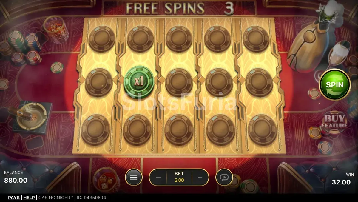Ronda de giros gratuitos en Casino Night