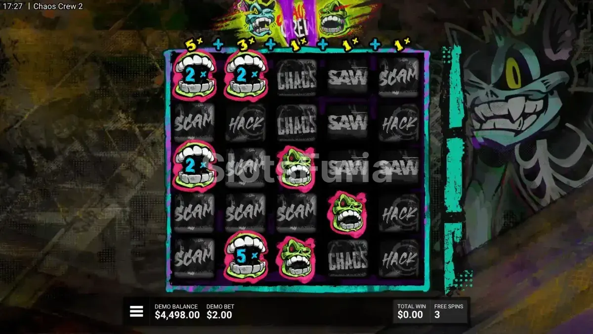 Ronda de giros gratuitos en Chaos Crew 2