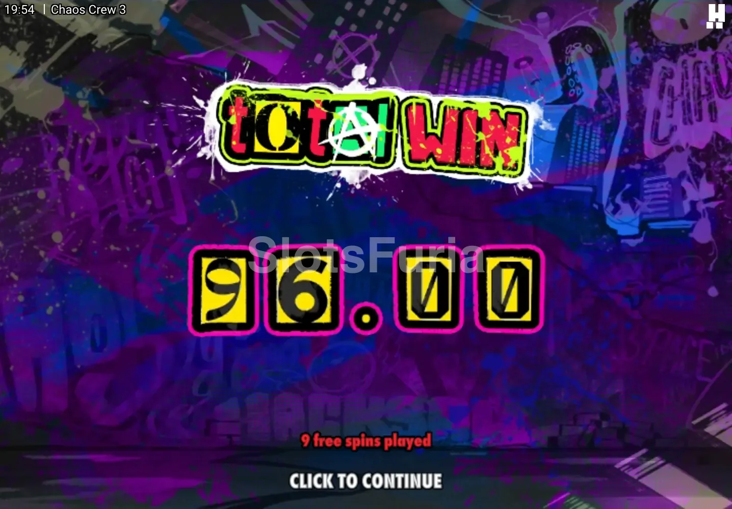Pantalla de gran victoria en Chaos Crew 3