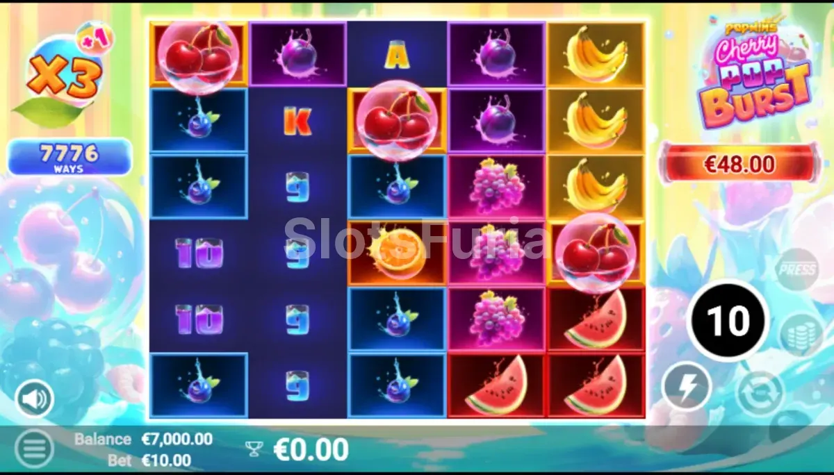 Ronda de giros gratis activa en CherryPop Burst