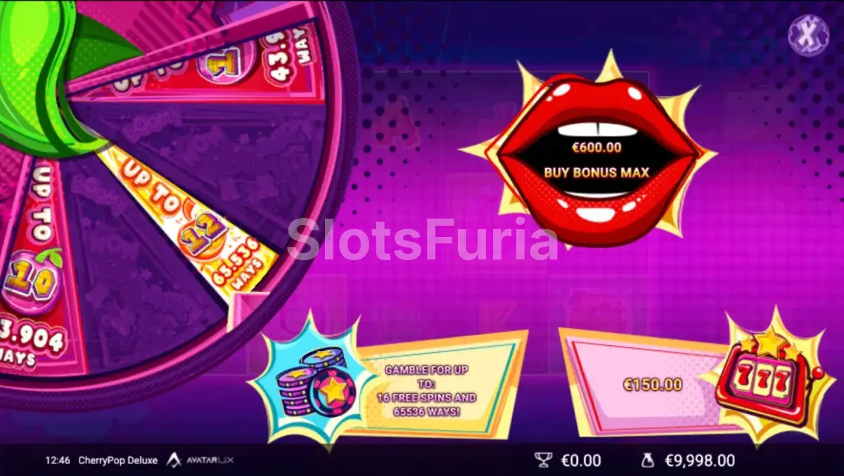 Opción de compra de bonus en CherryPop Deluxe