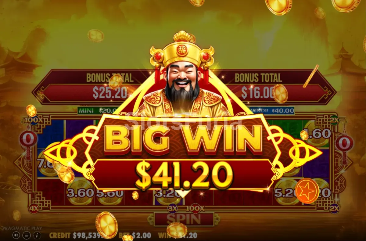 Gran ganancia en pantalla en Chests Of Cai Shen, Infinity