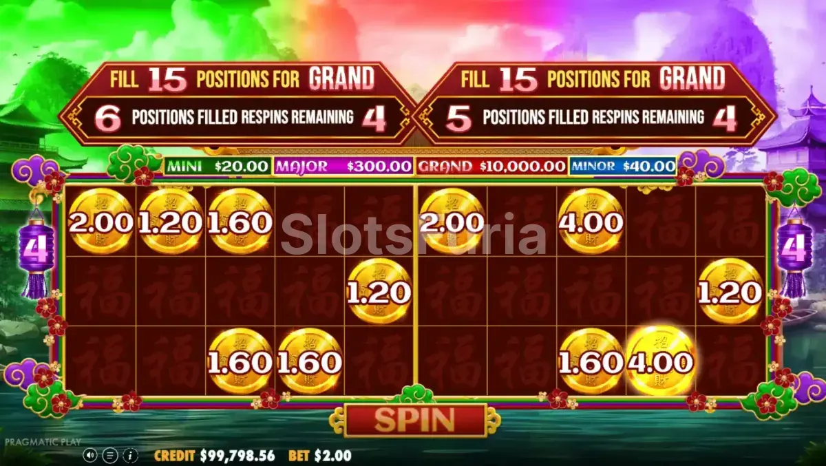 Ronda de bonus activa en Chests of Cai Shen con símbolos de dinero