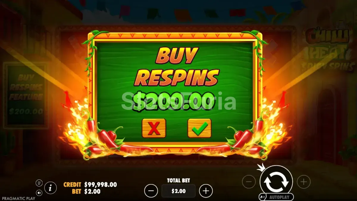 Opción de compra de bono en Chilli Heat Spicy Spins