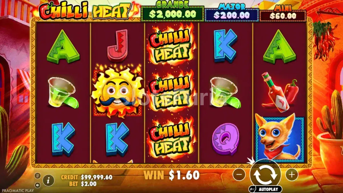 Juego base de Chilli Heat con rodillos y temática mexicana