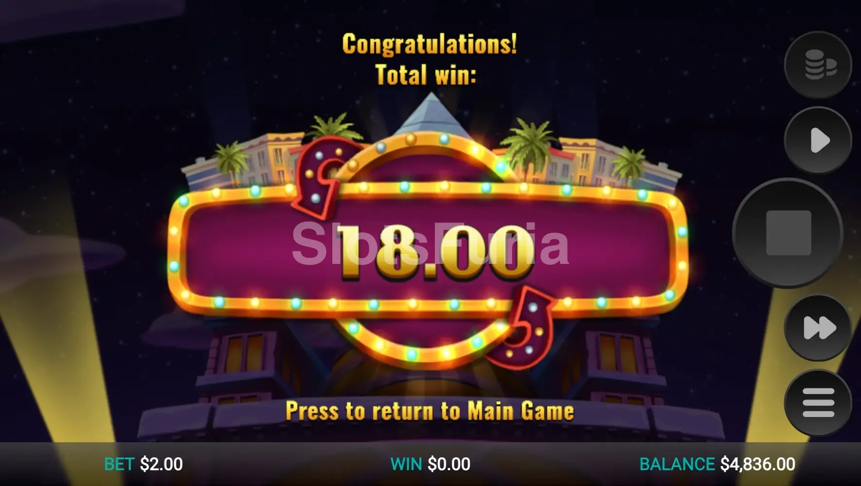 Gran victoria en la ronda bonus de Chip Spin con fichas acumuladas