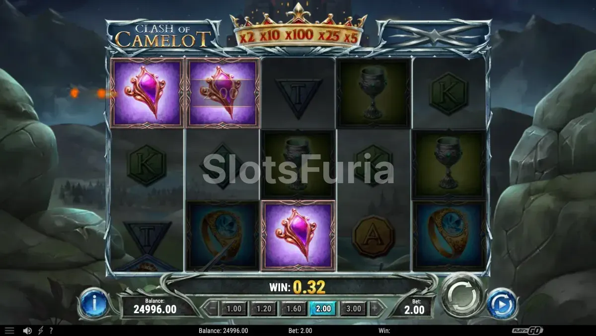 Mecánica de wilds en acción en Clash of Camelot