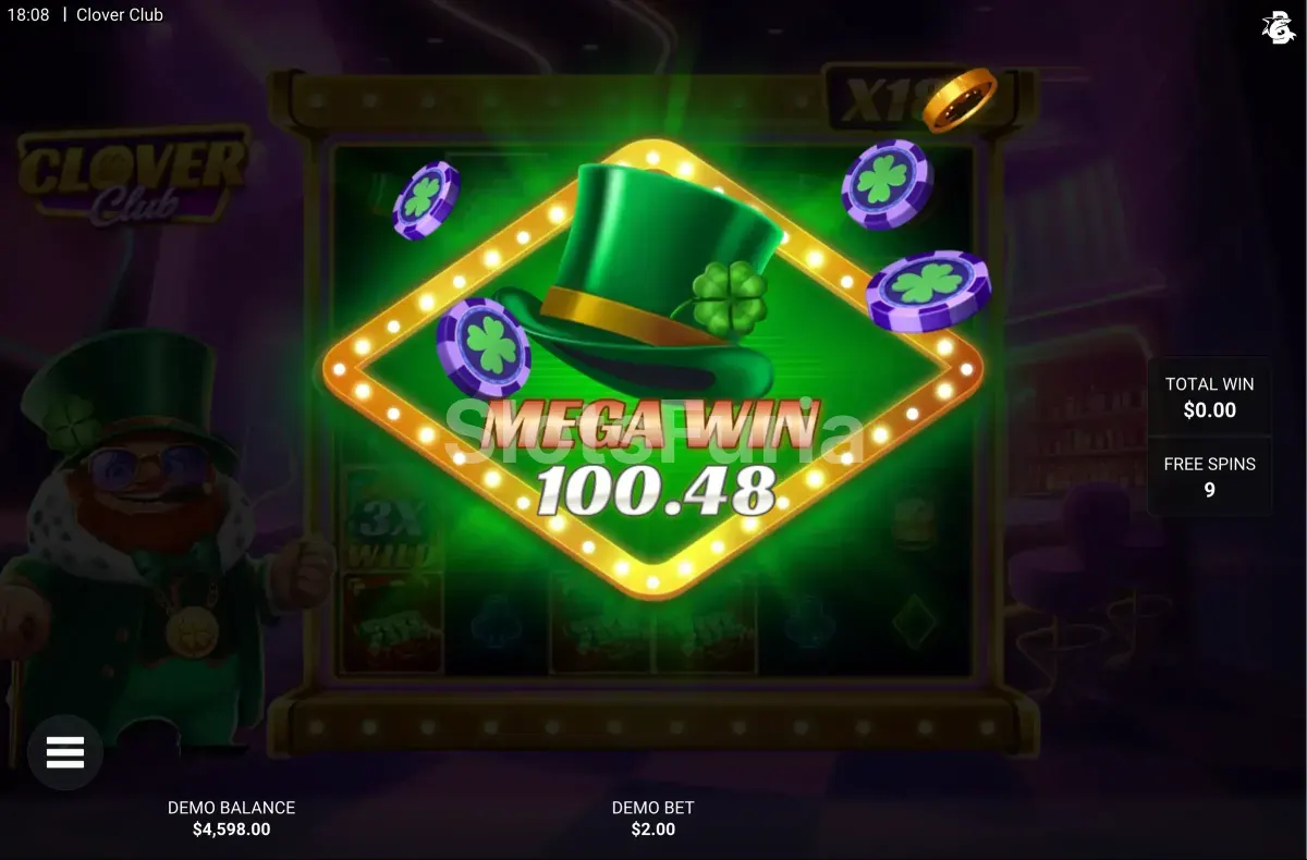 Gran victoria conseguida en Clover Club durante la ronda de bonus