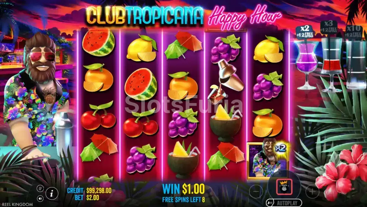 Giros gratis de Club Tropicana Happy Hour con el Wild del bartender